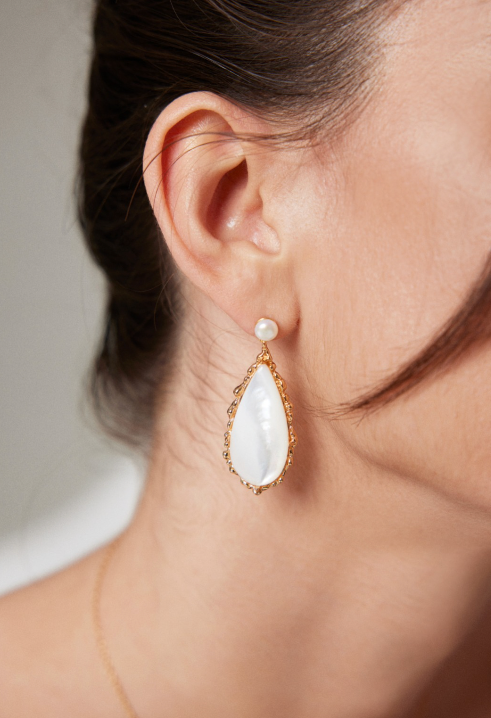 Vintage Drop-Shaped Pearl Earrings